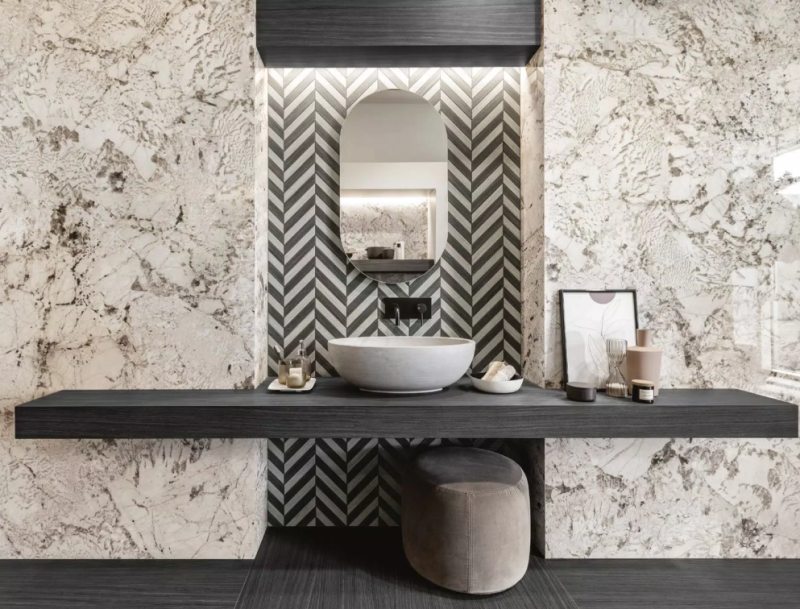 Spiek kwarcowy marmur beżowy Florim Marble Tundra Matte STU 160x320x0,6 cm, z siatką, nierektyfikowana 173959