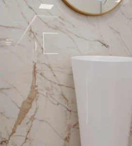 Płytki marmur biały ze złotą żyłą połysk Marazzi Grande M.Look Golden White lux 120x120