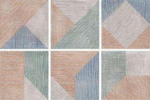 Płytka podłogowa ścienna szalon pomarancz szara niebieska zielona ABK Play String Mix Multicolor 20x20