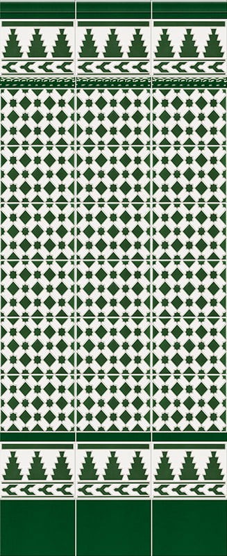 Płytki cokół zielony Mainzu Zocalo Moldura verde 5x20 92308