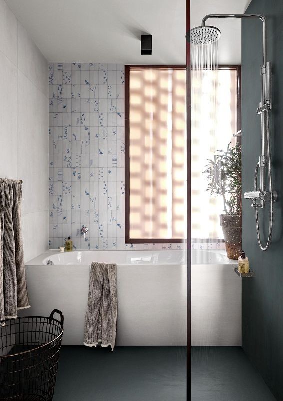 Marazzi Rice Bianco Decoro Leaf Lux 5x15 M96T płytki cegiełki 141439