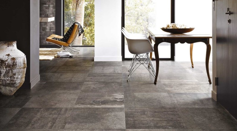 Płytki podłogowe kamień przetarty ciemno szary beton Florim Rex La Roche di Rex Mud 60x120x10mm 32038