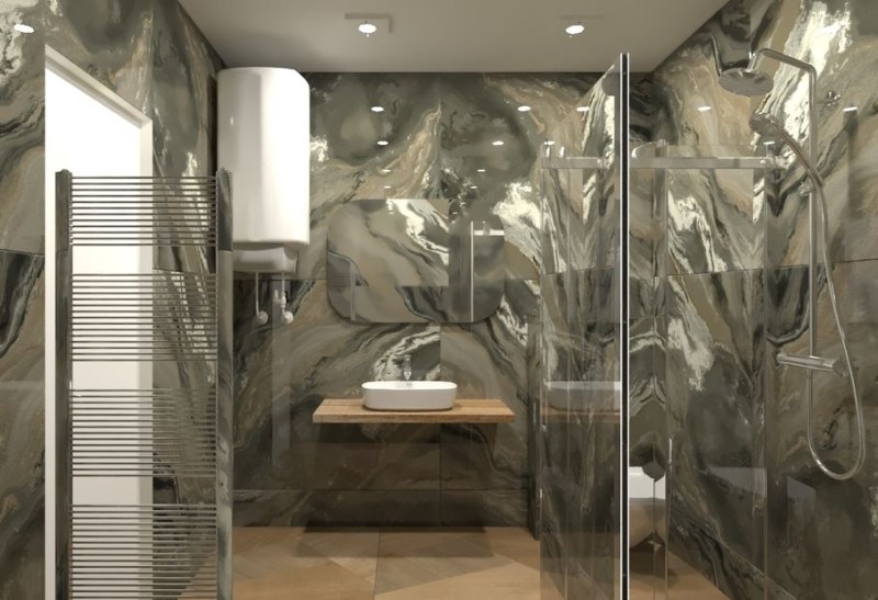 Gres drewno parkiet dworcowy brąz złoty dąb Sant Agostino Primewood Mix 90x90 79925