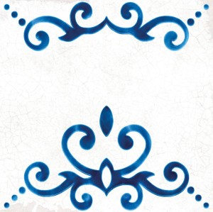 Wow Blanc Et Bleu Antique Decor Mix 18,5x18,5 /0,413m2/