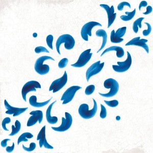 Wow Blanc Et Bleu Antique Decor 2 18,5x18,5 /0,413m2/