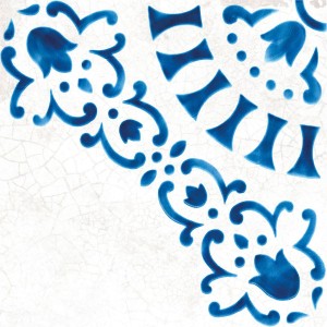 Wow Blanc Et Bleu Antique Decor 1 18,5x18,5 /0,413m2/