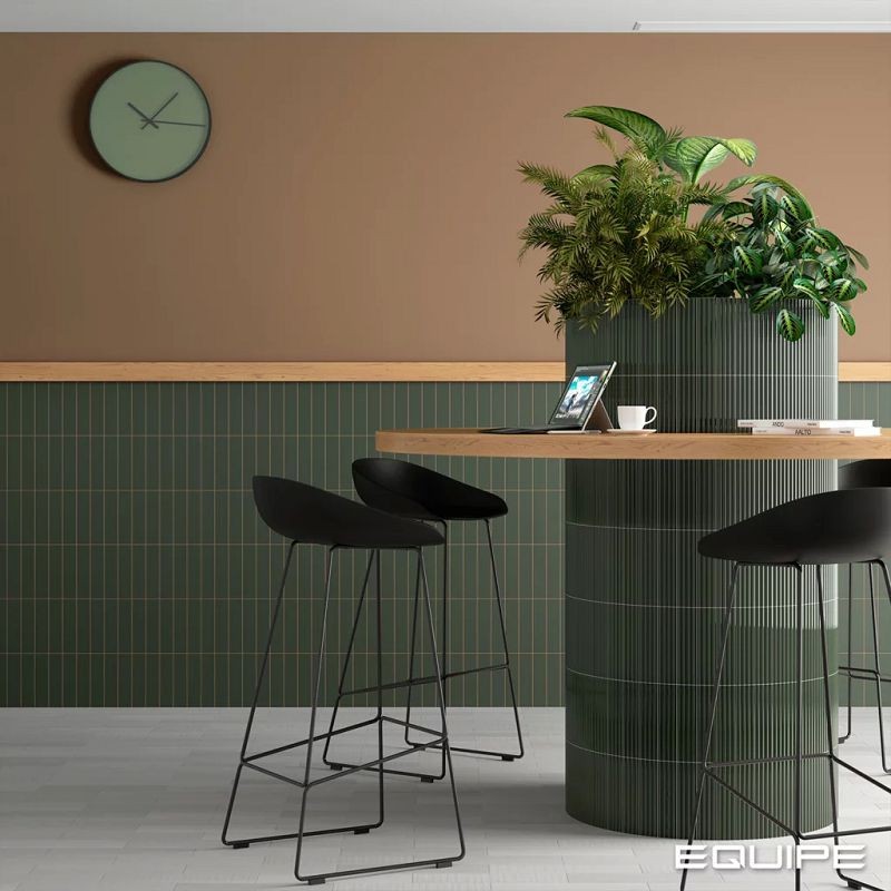 Equipe Costa Nova Onda Laurel Green Matt 5x20 płytki cegiełki dekoracyjne 3D 127255