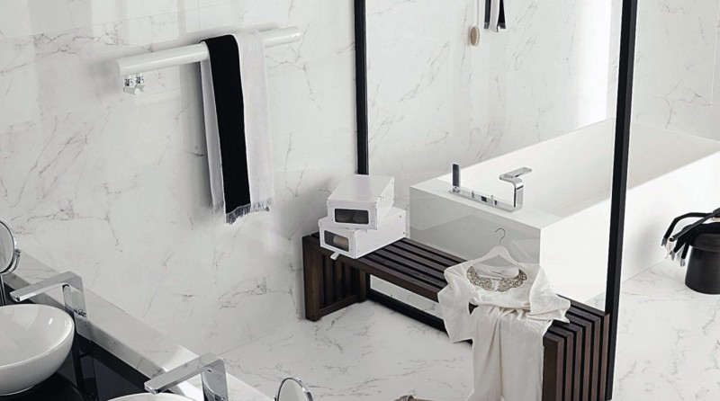 Płytki ścienne białe marmur połysk Porcelanosa Marmol Carrara Blanco P34705131 33,3x100 14769