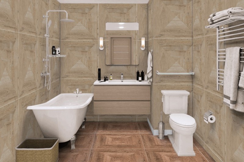 Płytki imitujące naturalne drewno w formie kwadratu jasne Porcelanosa Heritage Colonial 80X80 15642