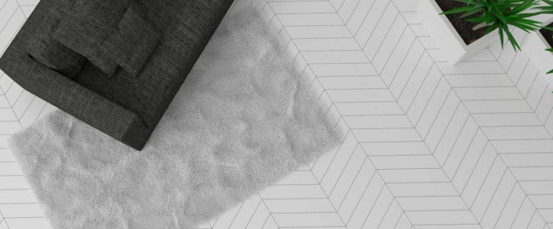 Płytki podłogowe fracuska jodełka biała Wow Floor Tiles Chevron B Floor R9 Ice White Matt 10x52 101346