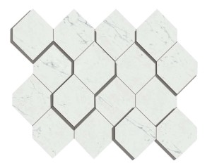 Płytki marmuropodobne Atlas Concorde Marvel Carrara Pure Mosaico Esagono 3D 28,2X35,3 Lappato /0,6m2/