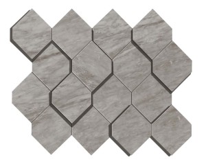 Płytki marmuropodobne Atlas Concorde Marvel Bardiglio Grey Mosaico Esagono 3D 28,2X35,3 Lappato /0,6m2/