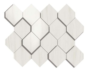 Płytki marmuropodobne Atlas Concorde Marvel Bianco Dol. Mosaico Esagono 3D 28,2X35,3 Lappato /0,6m2/