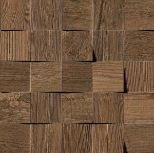 Płytki drewnopodobne 3D Atlas Concorde Axi Dark Oak Mosaico 3D 35x35 Matt /0,735m2/