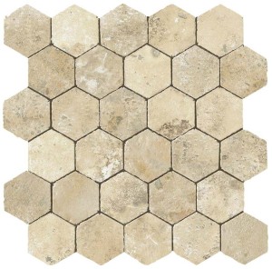 Płytki Cotto Atlas Concorde Aix Blanc Honeycomb Tumbled 30x31 Matt /0,558m2/