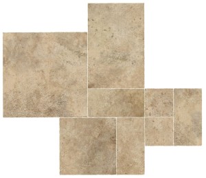Płytki Cotto Atlas Concorde Aix Beige Kit Multiformato Tumbled 75x75 Matt /1,6875m2/