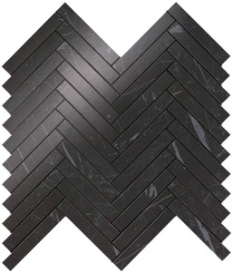 Płytki marmuropodobne Atlas Concorde Marvel Nero Marquina Herringbone Wall 30,5x30 Lucida /0,549m2/