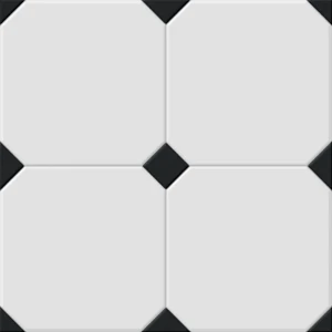 Betera Black White Rect. 58x58 czarno-białe płytki podłogowe oktagonalne