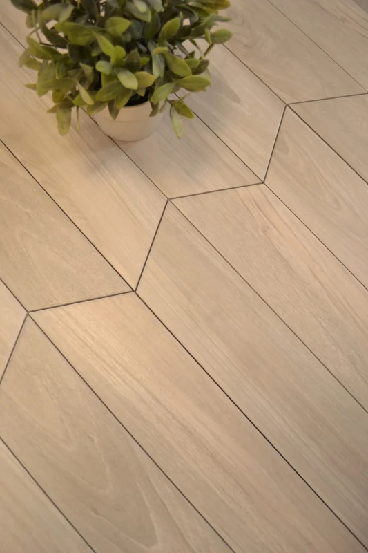 Sleek Wood Beige Chevron.    .webp