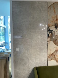 SPIEK KWARCOWY MARBLE LOOK TAJ MAHAL LUX 324X162X1,2 CM MARAZZI