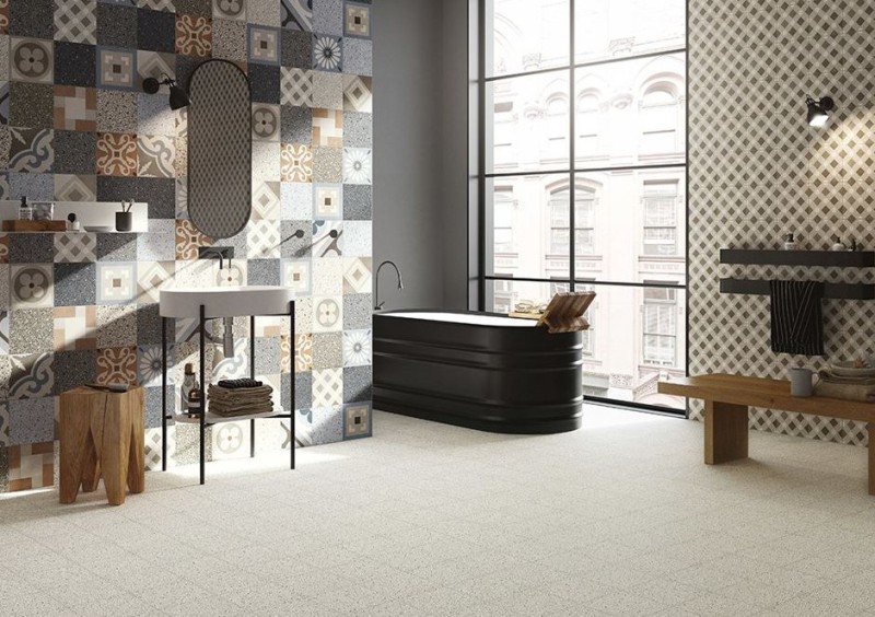 Płytki patchworkowe beż Fioranese Cementine Retro Bianco 20x20 bn 33242