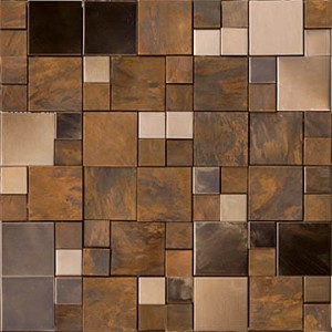 Mozaiki metalowe L'Antic Metal Bronze Mini 3d Cubes 30,5x30,5x0,8 cm