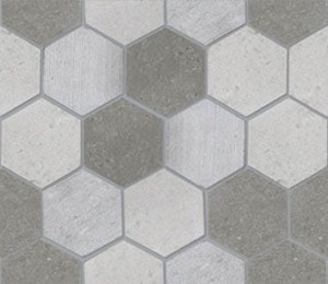 Mozaika kamienna L'Antic World Hexagon Text. Grey 29,9x25,9x0,8 cm