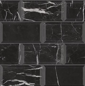 Mozaiki marmurowe L'Antic Athena Negro Marquina Pulido 30,2x30,7x1 cm