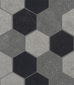Mozaika kamienna L'Antic World Hexagon Tex Black 29,9x25,9x0,8 cm