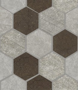 Mozaika kamienna L'Antic World Hexagon Tex Brown 29,9x25,9x0,8 cm