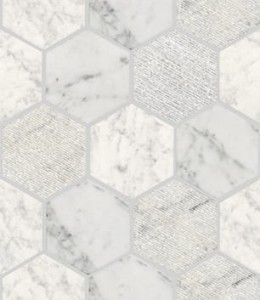 Mozaika kamienna L'Antic World Hexagon Tex White 29,9x25,9x0,8 cm