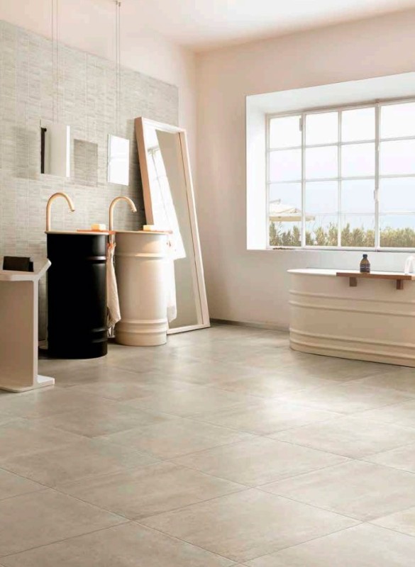 Płytki podłogowe imituące kamień beżowe matowe Sintesi Poseidon beige rett 60,0x60 x9 cp 14087