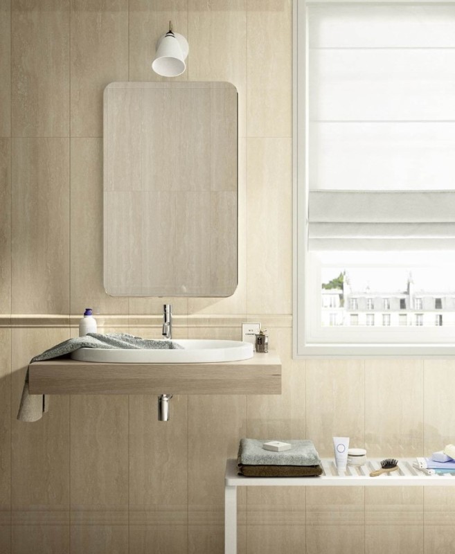 Płytki ścienne połysk imitujące marmur Marazzi Marbleline Travertin Decor str 22X66,2 16968