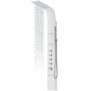 Panel prysznicowy Corsan LED KASKADA Mieszacz Biel Deszczownica LED