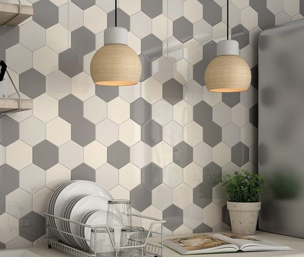 Equipe Scale Hexagon Dark Grey 12,4x10,7 płytka ścienna 158457