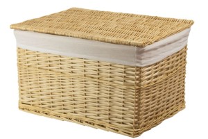 Skrzynia wiklinowa z wyściółką Koszoplotka naturalna 45x28x27h