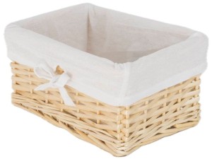 Koszyk wiklinowy Koszoplotka naturalny z wyściółką 30x20x15h