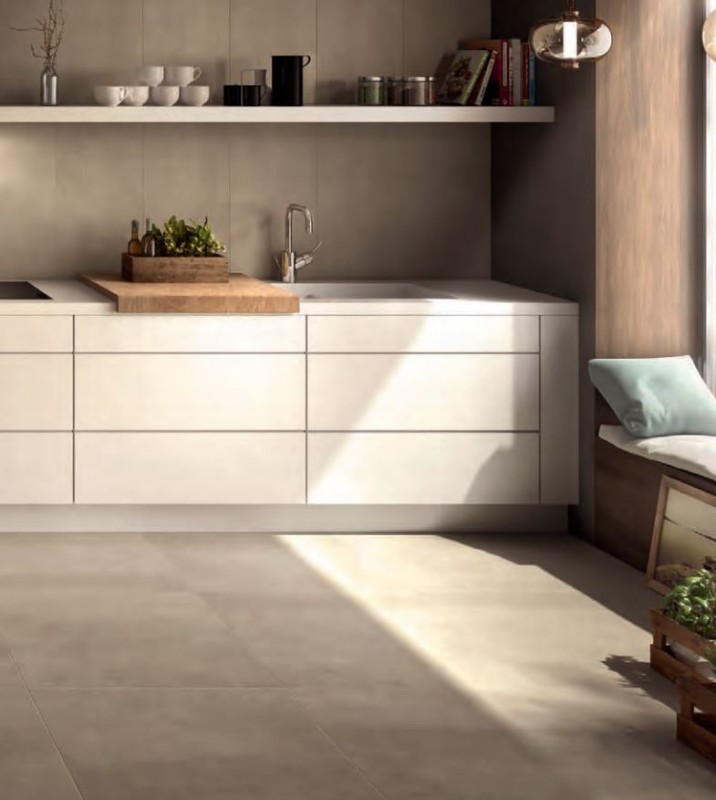 Płytki beżowe imituące beton Casalgrande Padana Beton Sand 37,5x75,5 38048
