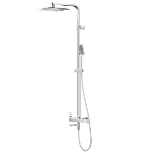 Zestaw natryskowy Kolumna prysznicowa Corsan ANGO Deszczownica 25cm Wylewka obrotowa Chrom