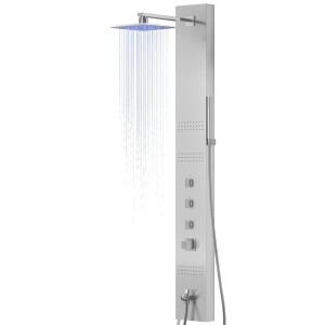 Panel prysznicowy Corsan NEO Termostat Stal Deszczownica LED Wylewka