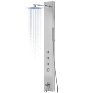 Panel prysznicowy Corsan NEO Mieszacz Stal Deszczownica LED Wylewka
