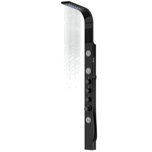 Panel prysznicowy Corsan SNAKE Mieszacz Czarna stal Deszczownica LED