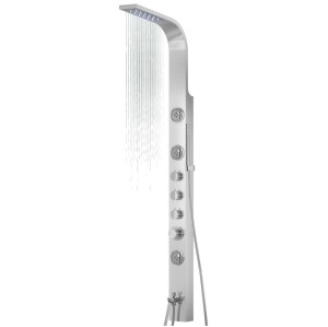 Panel prysznicowy Corsan SNAKE Mieszacz Stal Deszczownica LED Wylewka