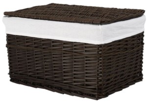 Skrzynia wiklinowa z wyściółką Koszoplotka czarny wenge 58x43x35h