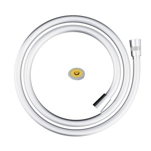 Wąż prysznicowy z PVC Corsan CMW250 silver z O-ringiem i regulatorem przepływu wody NEOPERL