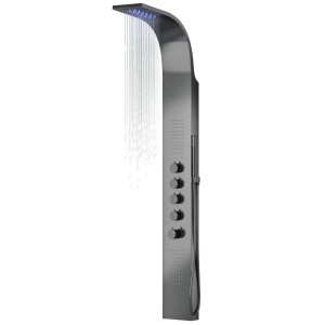 Panel prysznicowy Corsan SAMSARA Termostat Stal GunMetal Deszczownica LED