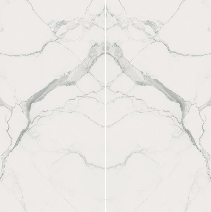Płytki białe marmur lustrzane odbicie Florim Rex Classici di Rex Open Book Statuario A+B Gloss 160x320 (320x320) 96843