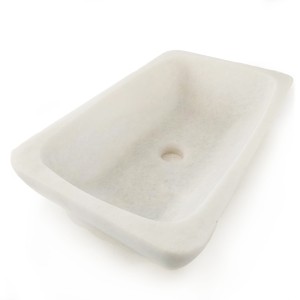 Umywalka marmurowa biała Bianco Neve satyn 12x30x50 cm