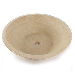 Umywalka trawertynowa bezowa Classic Light matowa 43x43x16 cm