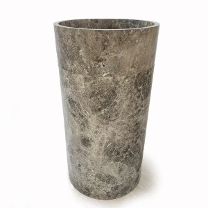 Umywalka marmurowa szara Tundra Grey satyn 44x44x83 cm